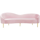  Manufacturer Color_Pink -- Ritz 85.5" Pink Velvet Upholstered Sofa IMAGE 3
