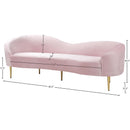  Manufacturer Color_Pink -- Ritz 85.5" Pink Velvet Upholstered Sofa IMAGE 9