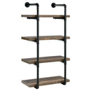  Coaster Furniture Elmcrest 804426 24-inch 4-shelf Wall Bookshelf - Rustic Oak IMAGE 1