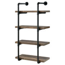  Coaster Furniture Elmcrest 804426 24-inch 4-shelf Wall Bookshelf - Rustic Oak IMAGE 3