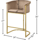  Color_Beige/ Gold -- Meridian Donatella Counter Height Stool IMAGE 5