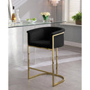  Color_Black/ Gold -- Donatella Black Velvet Upholstered Counter Stool IMAGE 2