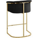  Color_Black/ Gold -- Donatella Black Velvet Upholstered Counter Stool IMAGE 3
