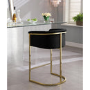  Color_Black/ Gold -- Donatella Black Velvet Upholstered Counter Stool IMAGE 4
