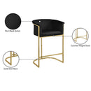  Color_Black/ Gold -- Donatella Black Velvet Upholstered Counter Stool IMAGE 6
