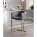  Color_Gold/ Grey -- Donatella Grey Velvet Upholstered Counter Stool IMAGE 2