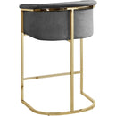  Color_Gold/ Grey -- Donatella Grey Velvet Upholstered Counter Stool IMAGE 3