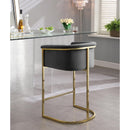  Color_Gold/ Grey -- Donatella Grey Velvet Upholstered Counter Stool IMAGE 4