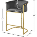 Meridian Donatella Grey Velvet Stool IMAGE 5