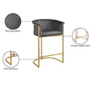  Color_Gold/ Grey -- Donatella Grey Velvet Upholstered Counter Stool IMAGE 6