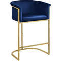  Color_Navy -- Donatella Navy Velvet Upholstered Counter Stool IMAGE 1