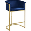  Color_Navy -- Donatella Navy Velvet Upholstered Counter Stool IMAGE 1