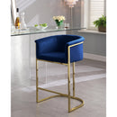  Color_Navy -- Donatella Navy Velvet Upholstered Counter Stool IMAGE 2