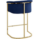  Color_Navy -- Donatella Navy Velvet Upholstered Counter Stool IMAGE 3