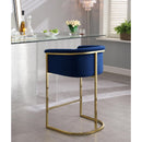  Color_Navy -- Donatella Navy Velvet Upholstered Counter Stool IMAGE 4
