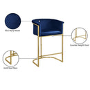Meridian Donatella Navy Velvet Stool IMAGE 6