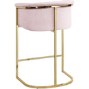  Color_Gold/ Pink -- Donatella Pink Velvet Upholstered Counter Stool IMAGE 3