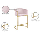  Color_Gold/ Pink -- Donatella Pink Velvet Upholstered Counter Stool IMAGE 6