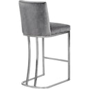  Color_Chrome/ Grey -- Heidi Grey Velvet Upholstered Counter Stool IMAGE 3