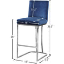  Color_Navy -- Heidi Navy Velvet Upholstered Counter Stool IMAGE 5