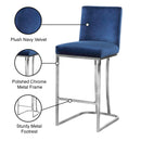 Color_Navy -- Heidi Navy Velvet Upholstered Counter Stool IMAGE 6