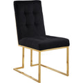  Color_Black/ Gold -- Pierre Black Velvet Upholstered Dining Chair IMAGE 1