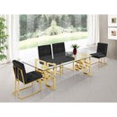  Color_Black/ Gold -- Pierre Black Velvet Upholstered Dining Chair IMAGE 2