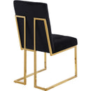  Color_Black/ Gold -- Pierre Black Velvet Upholstered Dining Chair IMAGE 3