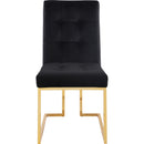  Color_Black/ Gold -- Pierre Black Velvet Upholstered Dining Chair IMAGE 4