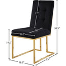  Color_Black/ Gold -- Pierre Black Velvet Upholstered Dining Chair IMAGE 5