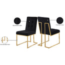  Color_Black/ Gold -- Pierre Black Velvet Upholstered Dining Chair IMAGE 6