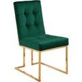  Color_Gold/ Green -- Pierre Green Velvet Upholstered Dining Chair IMAGE 1