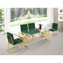  Color_Gold/ Green -- Pierre Green Velvet Upholstered Dining Chair IMAGE 2