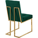  Color_Gold/ Green -- Pierre Green Velvet Upholstered Dining Chair IMAGE 3