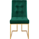  Color_Gold/ Green -- Pierre Green Velvet Upholstered Dining Chair IMAGE 4