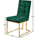  Color_Gold/ Green -- Pierre Green Velvet Upholstered Dining Chair IMAGE 5