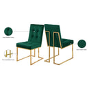  Color_Gold/ Green -- Pierre Green Velvet Upholstered Dining Chair IMAGE 6