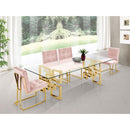  Color_Pink -- Pierre Pink Velvet Upholstered Dining Chair IMAGE 2