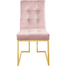  Color_Pink -- Pierre Pink Velvet Upholstered Dining Chair IMAGE 4