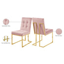  Color_Pink -- Pierre Pink Velvet Upholstered Dining Chair IMAGE 6