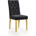  Color_Black/ Gold -- Capri Black Velvet Upholstered Dining Chair IMAGE 1