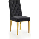  Color_Black/ Gold -- Capri Black Velvet Upholstered Dining Chair IMAGE 1