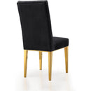  Color_Black/ Gold -- Capri Black Velvet Upholstered Dining Chair IMAGE 2