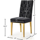  Color_Black/ Gold -- Capri Black Velvet Upholstered Dining Chair IMAGE 4