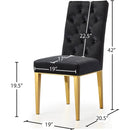 Meridian Capri Black Velvet Dining Chair IMAGE 4