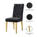  Color_Black/ Gold -- Capri Black Velvet Upholstered Dining Chair IMAGE 5