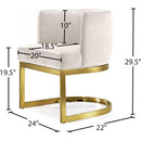  Color_Cream/ Gold -- Gianna Cream Velvet Upholstered Dining Chair IMAGE 5