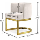 Meridian Gianna Cream Velvet Dining Chair IMAGE 5
