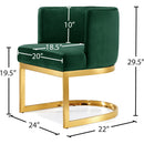  Color_Gold/ Green -- Gianna Green Velvet Upholstered Dining Chair IMAGE 5