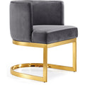  Color_Gold/ Grey -- Gianna Grey Velvet Upholstered Dining Chair IMAGE 1